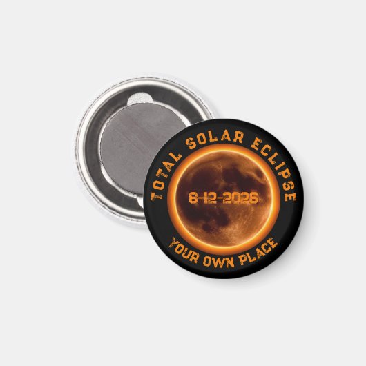 Total Solar Eclipse August 12, 2026 Magneet (Voorkant / Achterkant)