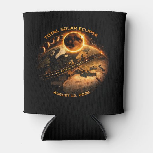 Total Solar Eclipse August 12 2026-Path of Totalit Blikjeskoeler (Voorkant)