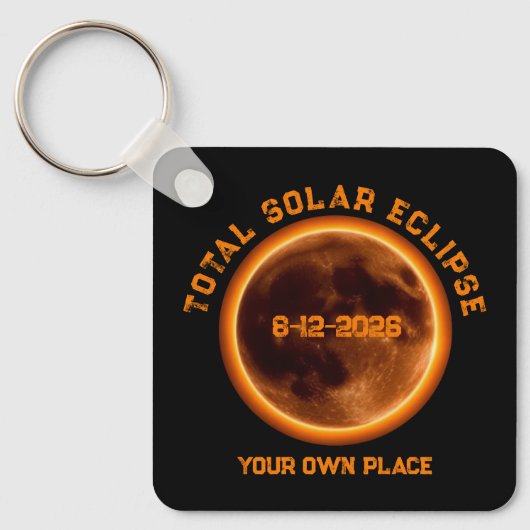 Total Solar Eclipse August 12 2026 Sleutelhanger (Voorkant)