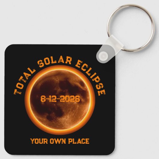 Total Solar Eclipse August 12 2026 Sleutelhanger (Achterkant)