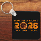 Total Solar Eclipse August 12 2026 Sleutelhanger (Voorkant)