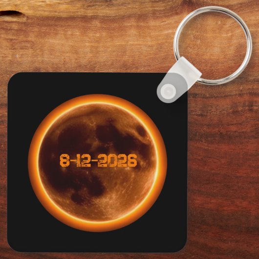 Total Solar Eclipse August 12 2026 Sleutelhanger (Achterkant)