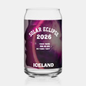 Total solar eclipse August 2026 text personalized Blikvorm Glas (Achterkant)
