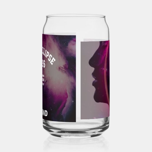 Total solar eclipse August 2026 text personalized Blikvorm Glas (Rechts)