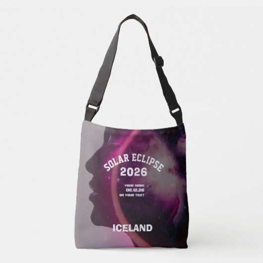 Total solar eclipse August 2026 text personalized Crossbody Tas (Voorkant)