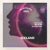 Total solar eclipse August 2026 text personalized Glazen Onderzetter (Voorkant)