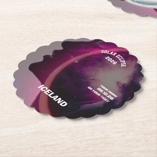 Total solar eclipse August 2026 text personalized Kartonnen Onderzetters (Gekanteld)