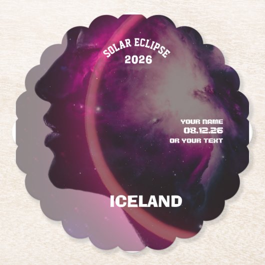 Total solar eclipse August 2026 text personalized Kartonnen Onderzetters (Voorkant)