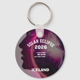 Total solar eclipse August 2026 text personalized Sleutelhanger