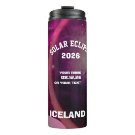 Total solar eclipse August 2026 text personalized Thermosbeker