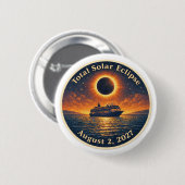 Total Solar Eclipse August 2 2027 cruise ship  Ronde Button 5,7 Cm (Voorkant /achterkant)