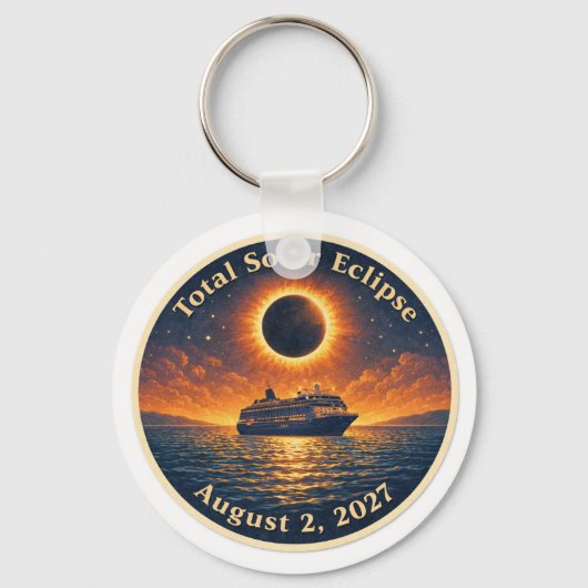 Total Solar Eclipse August 2 2027 cruise ship  Sleutelhanger (Voorkant)