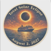 Total Solar Eclipse August 2 2027 cruise ship  Sticker (Voorkant)