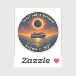 Total Solar Eclipse August 2 2027 cruise ship  Sticker