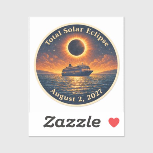 Total Solar Eclipse August 2 2027 cruise ship  Sticker (Vel)