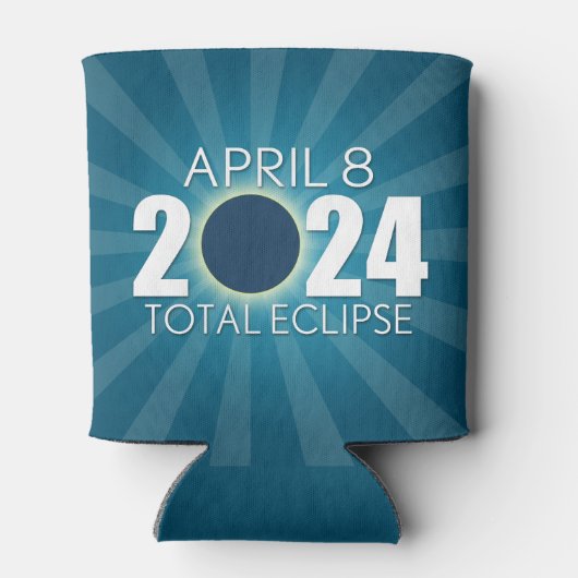 Total Solar Eclipse - Blauw ontwerp Blikjeskoeler (Achterkant)