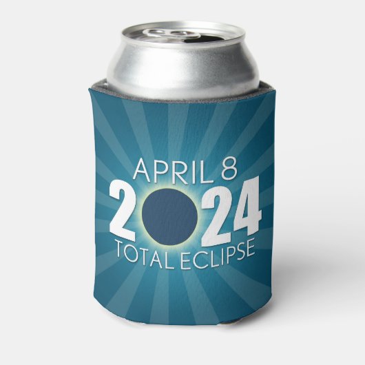 Total Solar Eclipse - Blauw ontwerp Blikjeskoeler (Blikje Achterkant)