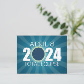 Total Solar Eclipse - Blauw ontwerp Briefkaart (Staand voorkant)