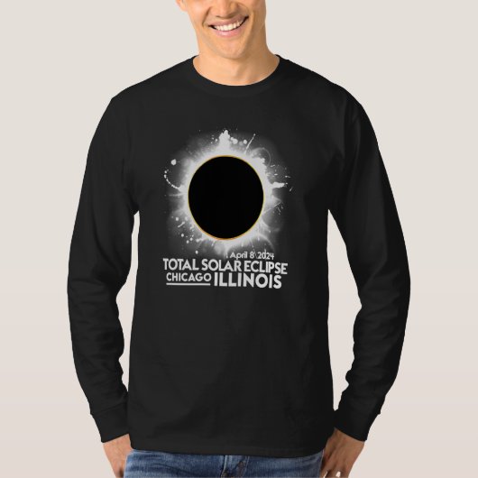 Total Solar Eclipse Chicago ILLINOIS April 8 2024  T-shirt (Voorkant)