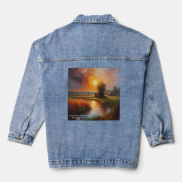Total Solar Eclipse Country Meadow Tekst toevoegen Denim Jacket