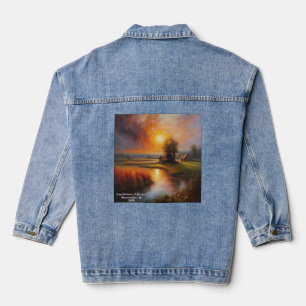 Total Solar Eclipse Country Meadow Tekst toevoegen Denim Jacket