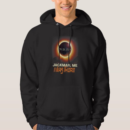 Total Solar Eclipse Jackman Maine ME Hoodie (Voorkant)