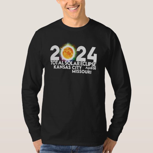 Total Solar Eclipse Kansas City Missouri April 8 2 T-shirt (Voorkant)