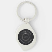 Total Solar Eclipse Key Chain Date Place Initials Sleutelhanger (Voorkant)