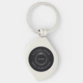 Total Solar Eclipse Key Chain Date Place Initials Sleutelhanger