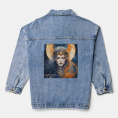 Total Solar Eclipse Mythical Goddess Tekst toevoeg Denim Jacket (Achterkant)