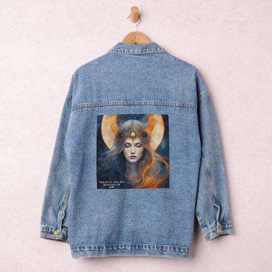 Total Solar Eclipse Mythical Goddess Tekst toevoeg Denim Jacket (Hangar)
