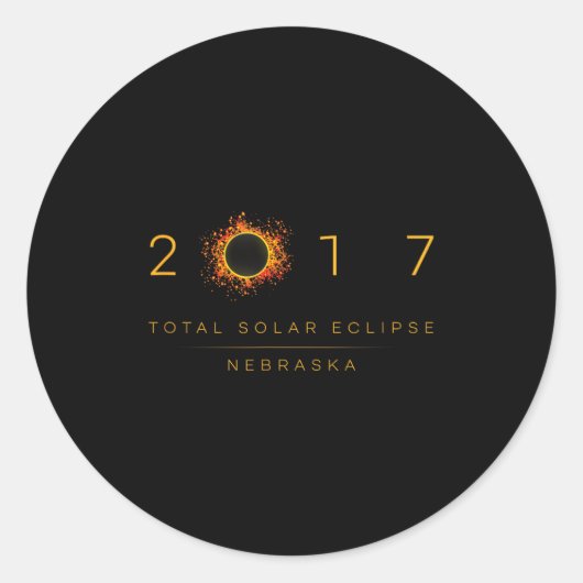 Total Solar Eclipse Nebraska 2017 Ronde Sticker (Voorkant)