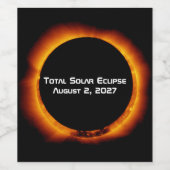 Total Solar Eclipse of the Century 2027 Wijn Etiket (Enkel label)