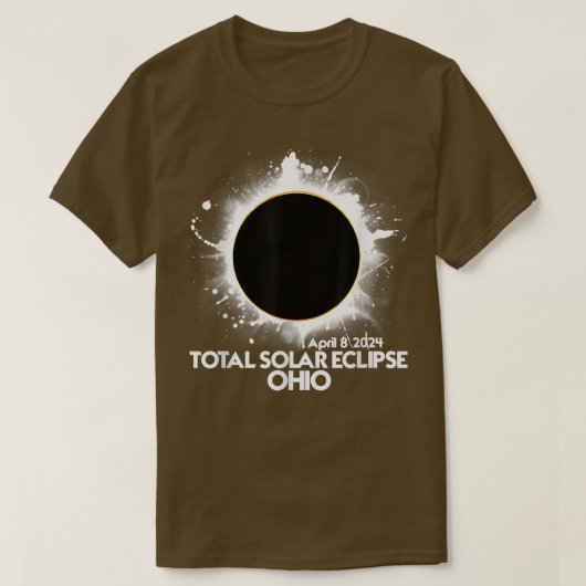 Total Solar Eclipse Ohio 2024 American Totality  T-shirt (Design voorkant)