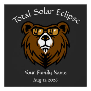 Total Solar Eclipse Personaliseer Sticker Perfect Poster
