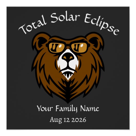 Total Solar Eclipse Personaliseer Sticker Perfect Poster (Voorkant)