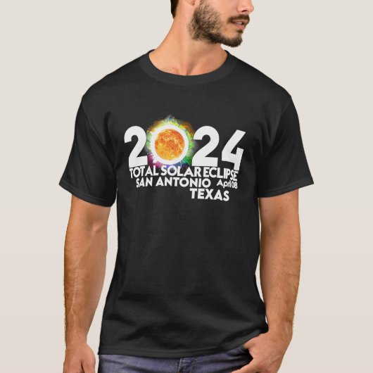 Total Solar Eclipse San Antonio Texas, 8 april 202 T-shirt (Voorkant)