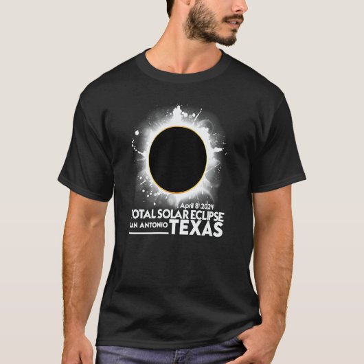 Total Solar Eclipse San Antonio TEXAS April 8 2024 T-shirt (Voorkant)