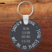 Total Solar Eclipse Souvenir Tekst toevoegen voor  Sleutelhanger (Achterkant)
