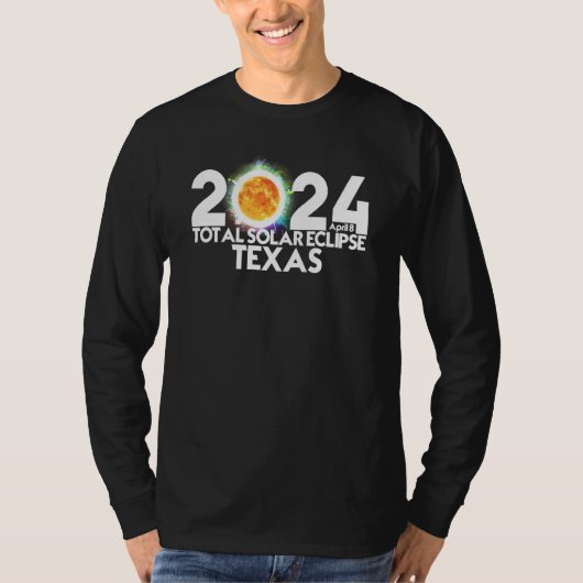 Total Solar Eclipse TEXAS 2024 American Totality T-shirt (Voorkant)