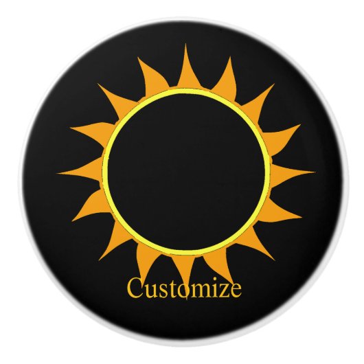 Total Solar Eclipse Thunder_Cove Keramische Knop (Voorkant)
