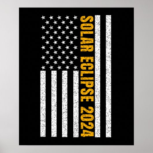 Total Solar Eclipse USA 8 april 2024 Amerikaanse v Poster (Voorkant)