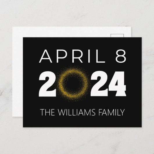 Total Solar Eclipse USA 8 april 2024 Briefkaart (Voorkant / Achterkant)