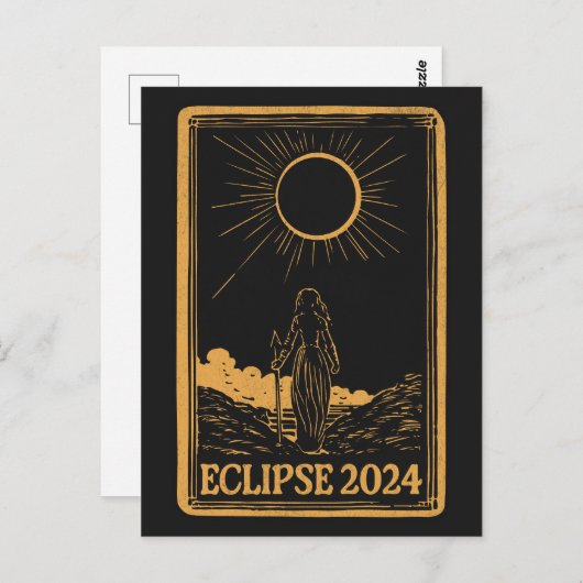 Total Solar Eclipse USA 8 april 2024 Celestial Briefkaart (Voorkant / Achterkant)