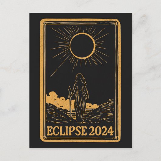 Total Solar Eclipse USA 8 april 2024 Celestial Briefkaart (Voorkant)