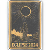 Total Solar Eclipse USA 8 april 2024 Celestial Sticker (Voorkant)