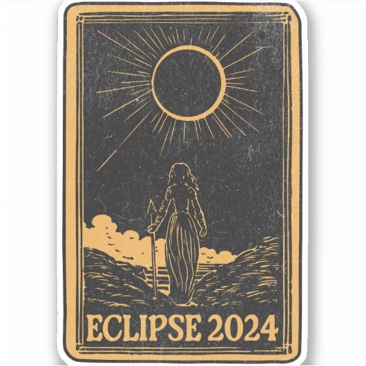 Total Solar Eclipse USA 8 april 2024 Celestial Sticker (Voorkant)