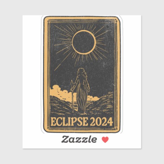 Total Solar Eclipse USA 8 april 2024 Celestial Sticker (Vel)