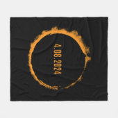 Total Solar Eclipse USA 8 april 2024 Fleece Deken (Voorkant (Horizontaal))