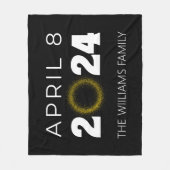 Total Solar Eclipse USA 8 april 2024 Fleece Deken (Voorkant)